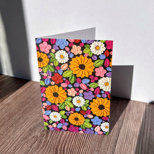 Midnight Blooms 4x6 Greeting Card